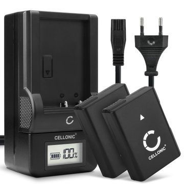 2x Batteri för Nikon D5600 D5500 D5300 D5200 D5100 D3400 D3300 D3100 CoolPix P7800 P7700 P7100 kamera med hög 1050mAh kapacitet + laddare för uppladdningsbara kamerabatterier