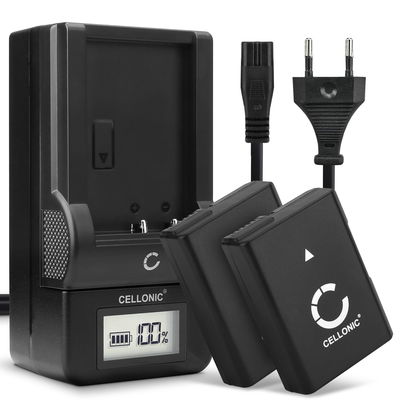 2x Batteri för Nikon D5600 D5500 D5300 D5200 D5100 D3400 D3300 D3100 CoolPix P7800 P7700 P7100 kamera med hög 1050mAh kapacitet + laddare för uppladdningsbara kamerabatterier