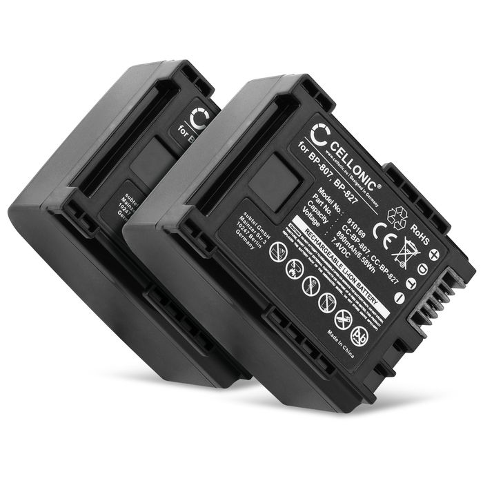 2x Batteri Canon LEGRIA HF200 - 890mAh