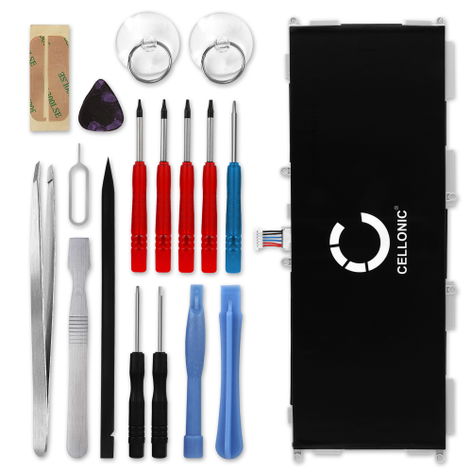 Battery for Samsung SM-T530 Galaxy Tab 4 10.1 EB-BT530FBU (6000mAh, 3.8V) + Tool-kit 17pcs from CELLONIC