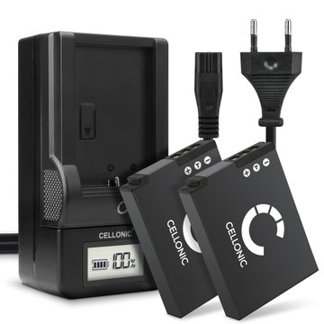 2x Batteri för Nikon CoolPix A900 W300 AW130 S9900 S9700 S9500 S9300 S9100 S8200 S6300 AW100s AW110s EN-EL12 1100mAh + Laddare från CELLONIC