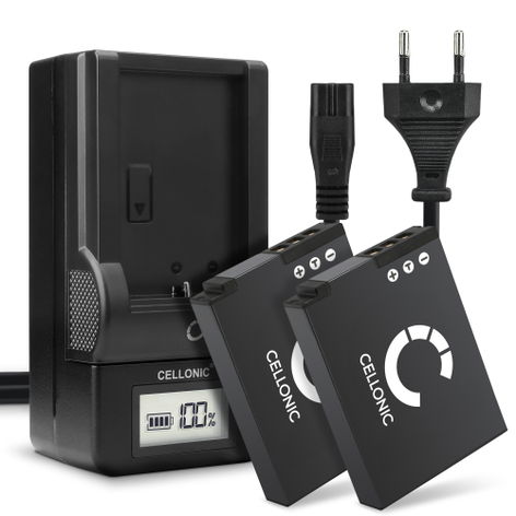 2x Batteri till Nikon Coolpix A900, S9500, S8000, S9100, S9900, S6200 (1100mAh, 3.7V) + Laddare från CELLONIC