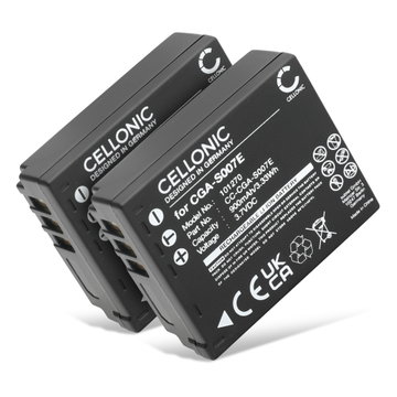 2x CGA-S007 CGR-S007 DMW-BCD10 Batteri för Panasonic Lumix DMC-TZ5 DMC-TZ5 DMC-TZ3 DMC-TZ1 DMC-TZ4 DMC-TZ2, 900mAh Kamera-ersättningsbatteri med lång batteritid