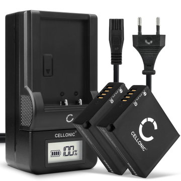 2x Batteri för Panasonic Lumix DMC GX80 LX100 GF6 GX7 TZ80 TZ101 TZ202 TZ81 DMWBLG10E kamera med hög 980mAh kapacitet + laddare för uppladdningsbara kamerabatterier