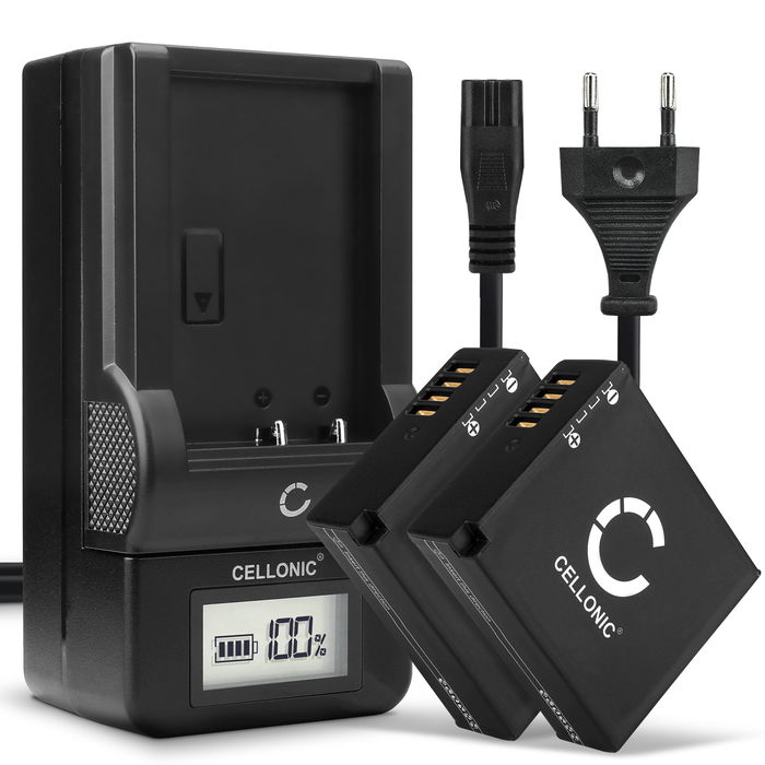 2x Leica BP-DC15-E Batteri 980mAh + Laddare från CELLONIC