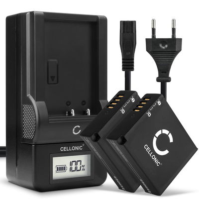 2x Batteri för Panasonic Lumix DMC GX80 LX100 GF6 GX7 TZ80 TZ101 TZ202 TZ81 DMWBLG10E kamera med hög 980mAh kapacitet + laddare för uppladdningsbara kamerabatterier