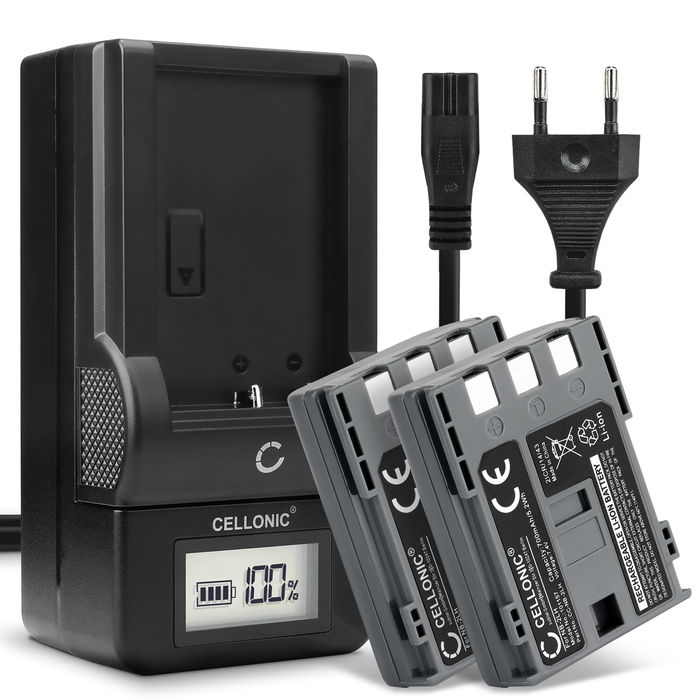 2x Canon LEGRIA HF R106 700mAh Batteri + Laddare från CELLONIC