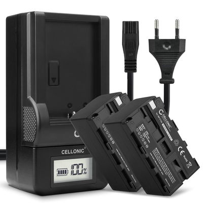 2x Batteri för Sony HXR-NX100 NX5 HXR-MC2500 HDR-FX7 FX1 FX1000 HVR-Z1 kamera med hög 4400mAh kapacitet + laddare för uppladdningsbara kamerabatterier