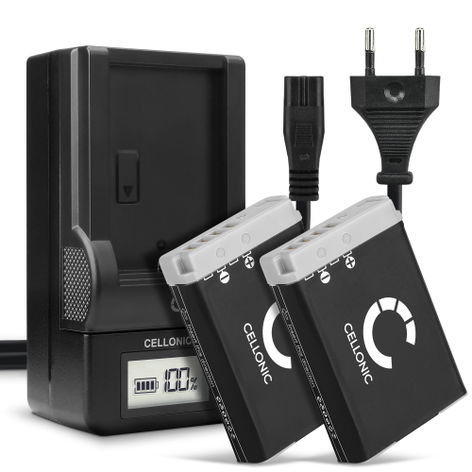 2x Battery for Canon PowerShot G7 X, SX740 HS, G7 X Mark III, G5 x (1010mAh, 3.6V) + Charger from CELLONIC