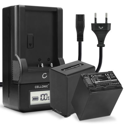 2x Batteri för Sony AX100 FDR-AX700 PXW-Z90 HXR-NX80 HDR-CX625 CX680 CX900 CX450 NEX-VG30 VG20 VG10 kamera med hög 2200mAh kapacitet + laddare för uppladdningsbara kamerabatterier