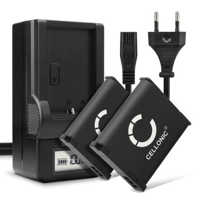 2x Batteri för Panasonic Lumix DMC-TZ71 TZ70 DMC-TZ61 TZ60 DMC-TZ58 TZ56 TZ55 DMC-TZ41 TZ40 DMC-TZ37 DMC-FT5 kamera med hög 1050mAh kapacitet + laddare för uppladdningsbara kamerabatterier