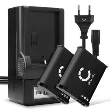 2x Panasonic Lumix DMC-ZS100 Batteri 3.7V 950mAh + Laddare från CELLONIC
