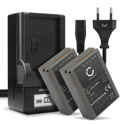 2x Batteri för Olympus OM-D E-M1 OM-D E-M5 OM-D E-M5 Mark II Pen E-P5 PEN-F kamera med hög 1140mAh kapacitet + laddare för uppladdningsbara kamerabatterier