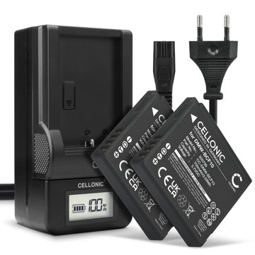 2x Batteri + Laddare för Panasonic Lumix DMC-FS62 DMC-FS10 FS6 FS7 FS15 FS30 FS42 FS62 700mAh från CELLONIC
