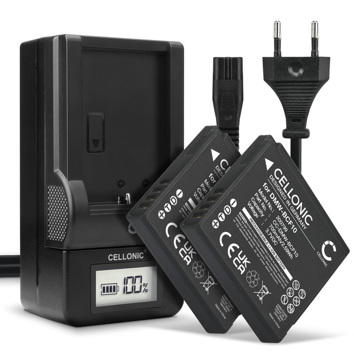 2x Batteri + Laddare för Panasonic Lumix DMC-FS62 DMC-FS10 FS6 FS7 FS15 FS30 FS42 FS62 700mAh från CELLONIC