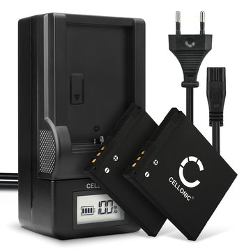 2x Batteri för Panasonic Lumix DMC-SZ10 SZ3 SZ8 SZ9 DMC-FS50 DMC-XS1 XS3 DMC-F5 DMC-FH10 kamera med hög 600mAh kapacitet + laddare för uppladdningsbara kamerabatterier