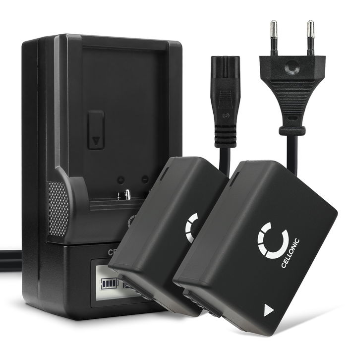 2x Panasonic Lumix DC-FZ82 800mAh Batteri + Laddare från CELLONIC