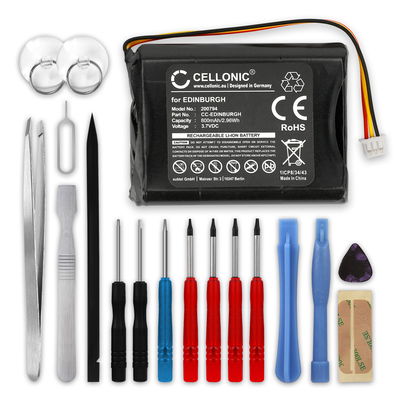F64289525 F650010252 F709070710 GPS-batteri för TomTom Rider, One XL iQ Routes New Edition One 1st med 800mAh + skruvmejsel-set - navigatorbatteri med lång batteritid inkl. verktygsset för batteribyte