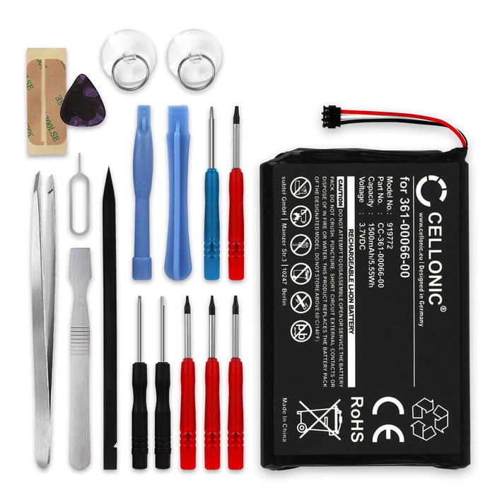 Garmin Camper 760 1500mAh Batteri + Verktygsset 17 delar från CELLONIC