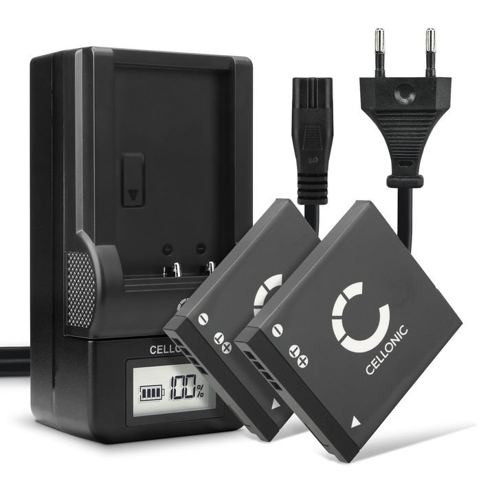 2x Panasonic Lumix DMC-SZ5 Batteri 700mAh + Laddare från CELLONIC