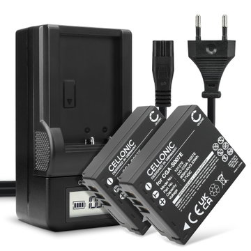 2x Batteri för Panasonic Lumix DMC-TZ5 DMC-TZ5 DMC-TZ3 DMC-TZ1 DMC-TZ4 DMC-TZ2 kamera med hög 900mAh kapacitet + laddare för uppladdningsbara kamerabatterier