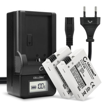 Laddare inkl. 2x Ersättningsbatteri för Canon LP-E8 - kompatibelt med bl.a.Canon EOS 650D EOS 700D EOS 550D EOS 600D EOS Kiss X4 Kiss X5 Kiss X6i EOS Rebel T2i Rebel T3i Rebel T4i Rebel T5i - batteri med hög kapacitet om 1020mAh för lång batteritid - Två 