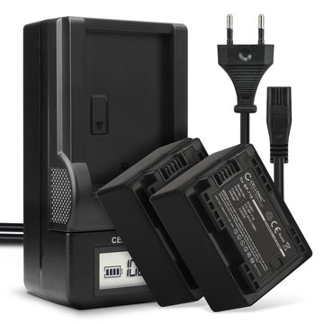 2x Batteri för Canon LEGRIA HF R806 R86 HF R706 HF R606 HF R506 R406 R306 R36 VIXIA HF R500 kamera med hög 1600mAh kapacitet + laddare för uppladdningsbara kamerabatterier