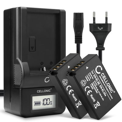 2x Batteri för Nikon 1 AW1 1 J1 J2 J3 1 S1 1 V3 Coolpix A P1000 CoolPix P950 DL24-500 kamera med hög 800mAh kapacitet + laddare för uppladdningsbara kamerabatterier / ersätter ditt Nikon-batteri