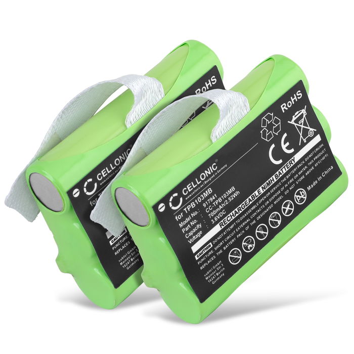 2x Topcom Twintalker 3700 Batteri - 700mAh ersättningsbatteri från subtel
