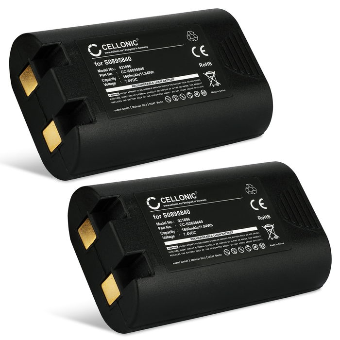 2x Dymo LabelManager 420P Batteri - 1600mAh ersättningsbatteri från CELLONIC