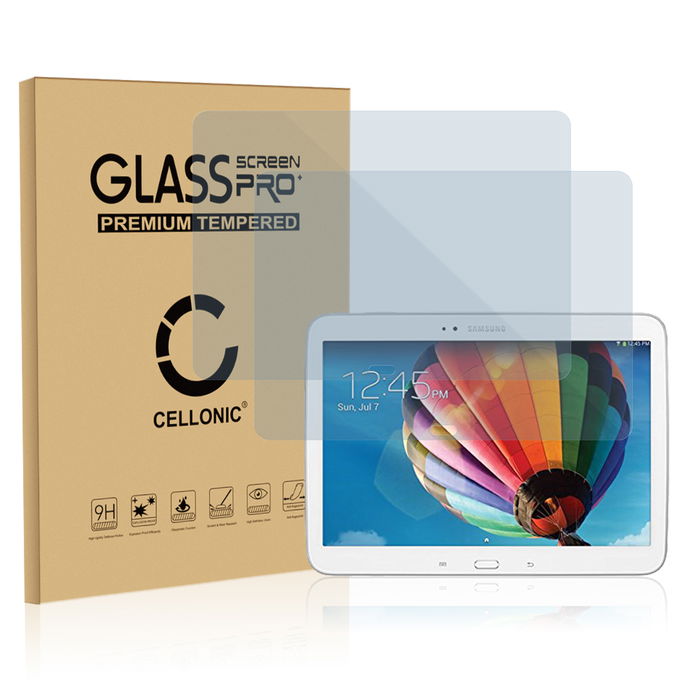2x CELLONIC Screen Protector for Samsung Galaxy Tab 3 10.1 (GT-P5200 / GT-P5210 / GT-P5220) Tablet Screen Cover Film - 2.5D 0.33mm Full Glue 9H Tempered Glass Display Screen Guard Crystal Clear