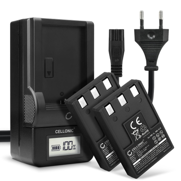 2x Canon Digital IXUS 500 Batteri 3.7V 850mAh + Laddare från CELLONIC