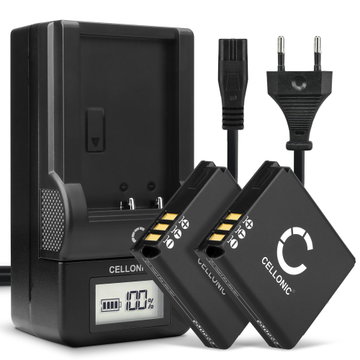 2x Batteri för Sigma DP-1 DP-2 DP-3 Merrill, Leica DLUX 4 DLUX 3 DLUX 2 CLUX 1, 18646 18645 18644 kamera med hög 1100mAh kapacitet + laddare för uppladdningsbara kamerabatterier