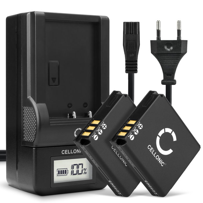 2x Batteri för Sigma DP-1 DP-2 DP-3 Merrill, Leica DLUX 4 DLUX 3 DLUX 2 CLUX 1, 18646 18645 18644 kamera med hög 1100mAh kapacitet + laddare för uppladdningsbara kamerabatterier
