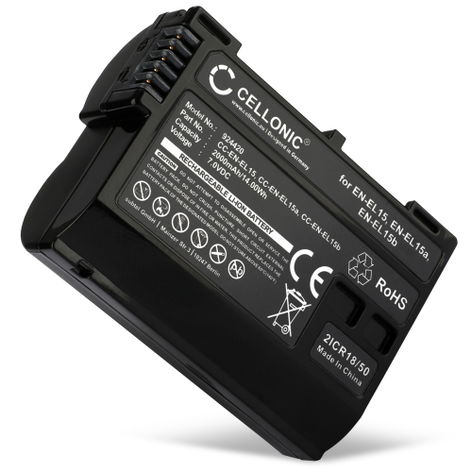 Battery for Nikon D850; 1 V1; D750; D7500; D500; D7200; D7000 (2000mAh, 7V) from CELLONIC