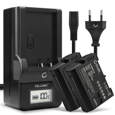 2x Batteri för Nikon Coolpix 4300 4500 4800 5000 5400 DiMAGE A200 kamera med hög 750mAh kapacitet + laddare för uppladdningsbara kamerabatterier