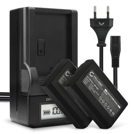 2x Battery for Nikon Coolpix 5700, 4300, 4500, 775, 5400, 8700 EN-EL1 NP-800 (750mAh, 7.4V) + Charger from CELLONIC