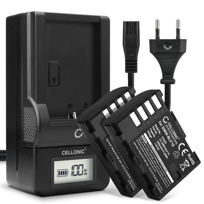 2x Batteri för Panasonic GH5 Lumix DC-GH5 DC-GH5s Lumix DMC-GH4 GH4 GH4r GH4h GH3 DMC-GH3h GH3a G9 DC-G9 kamera med hög 1600mAh kapacitet + laddare för uppladdningsbara kamerabatterier