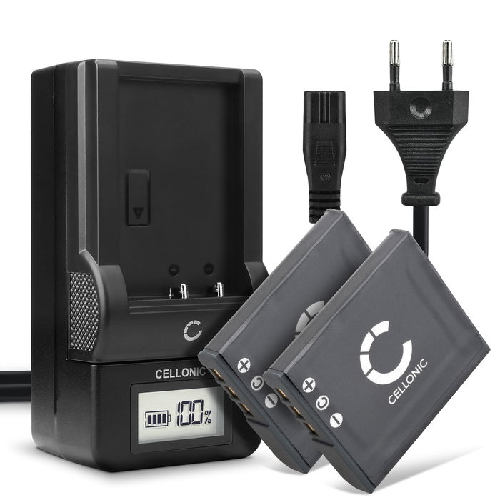 2x Sony Cyber-shot DSC-H50 900mAh Batteri + Laddare från CELLONIC