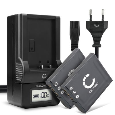 2x Batteri för Sony DSC-H50 H3 H7 H9 H10 H20 H55 H70 H90 DSC-HX9V HX5V HX7V HX10V HX20V DSC-W55 kamera med hög 900mAh kapacitet + laddare för uppladdningsbara kamerabatterier