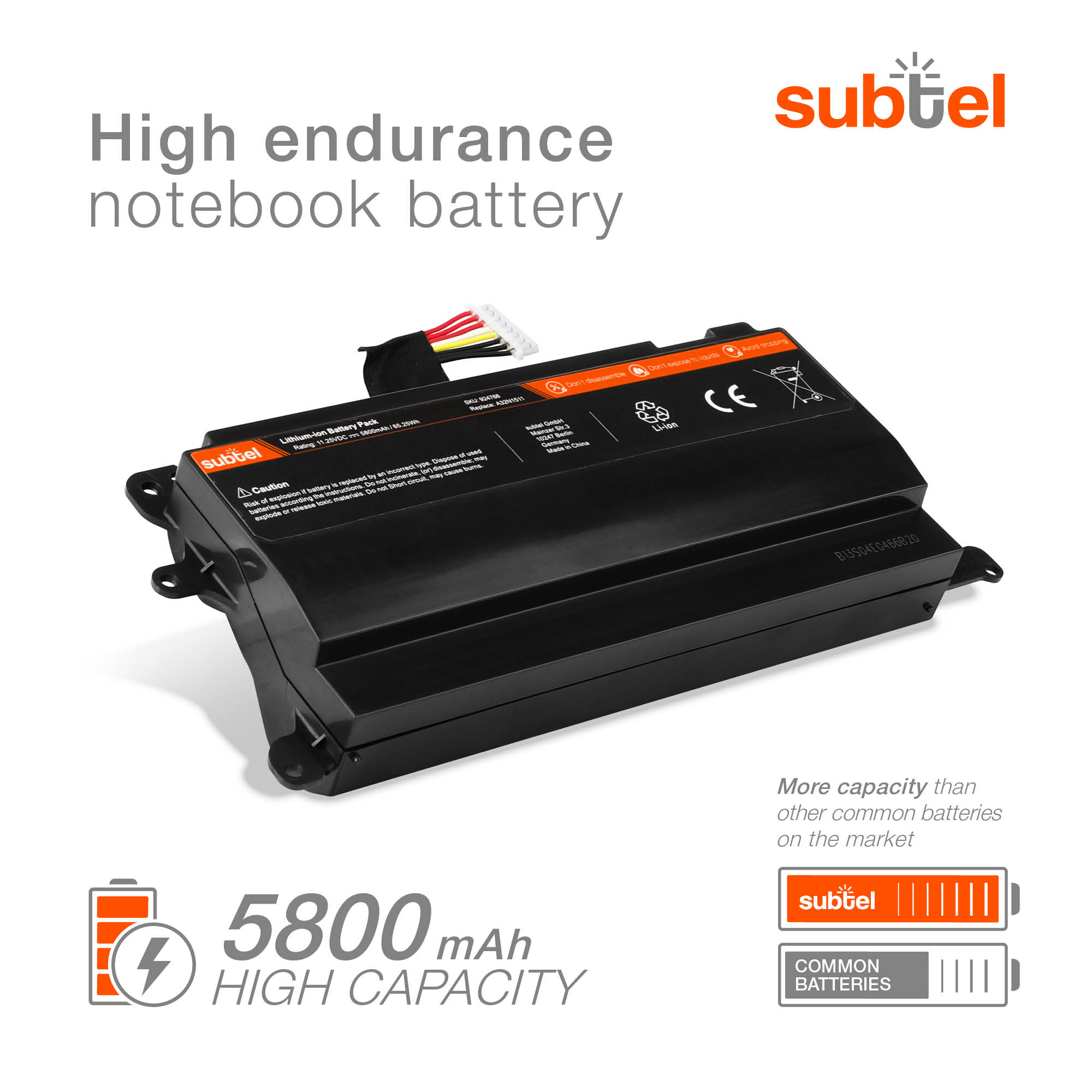 Genuine Replacement Battery For Asus ROG G752V Series – 11.25V, 67Wh, 6-Cell Li-Ion, A32N1511 Compatible