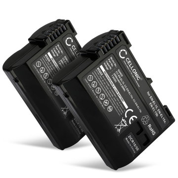 2x Batteri EN-EL15 för Nikon D850 D750 1 V1 D7500 D7200 D800 D810 D7100 D7000 Z6 D610 från CELLONIC