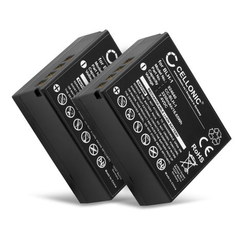 2x Battery for Olympus OM-D E-M1 Mark II, E-M1 Mark III, E-M1X BLH-1 (2250mAh, 11.1V) from CELLONIC