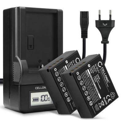 2x Batteri för Olympus OM-D E-M1 Mark II OM-D E-M1 Mark III OM-D E-M1X / BLH-1 / BCH-1 kamera med hög 2250mAh kapacitet + laddare för uppladdningsbara kamerabatterier