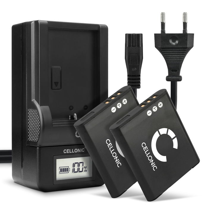 2x Olympus TOUGH TG-820 730mAh Batteri + Laddare från CELLONIC