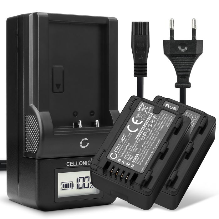 2x Panasonic SDR-H80 Batteri 1780mAh + Laddare från CELLONIC