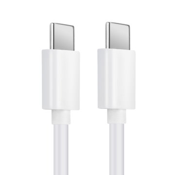 vit datakabel för ZTE Axon 7 / Axon 7 mini / ZMax Pro / Axon 9 Pro / Nubia M2 / Blade V10 / Nubia Z18 / Nubia Z17 mini mobil & smartphone - 1m 3A (PD 60W) för snabb överföring - PVC USB-sladd