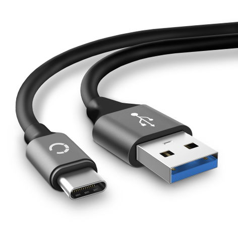 USB-C (Type-C) to USB A Data Cable 2m for Google Pixel 7, 7 Pro, 6, 6A, 6 Pro, 5, 4, 3, 2 from CELLONIC