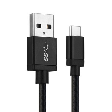 USB Data Cable for Bang & Olufsen BeoPlay A1, A2 Active, P2, P6 / BeoLit 17 3A Charging Cable for Headphones / Headsets 1m File Transfer Nylon - Black