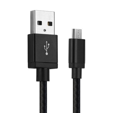 svart datakabel för Swisstone BBM 320 / BBM 320C / SC 230 / SC 560 / BBM 610 / SC 330 / BBM 625 / BBM 605 mobil & smartphone - 1m 2A för snabb överföring - Nylon USB-sladd